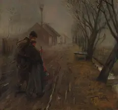 Fritz von Uhde, Gang nach Bethlehem (Schwerer Gang), Um 1890, Oil on canvas
