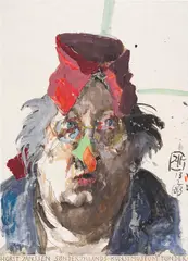 Horst Janssen, Die rote Nase, 13. Februar 1983, 1983, Watercolor and gouache over pencil