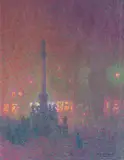 Charles Johann Palmié, München bei Nacht - Marienplatz, 1908, Oil on canvas