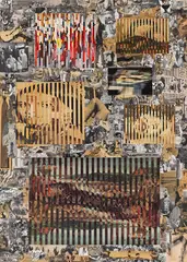 Jiří Kolář, Musterbuch III. / Die Versuchung des Hl. Antonius, 1964, Collage and rollage of offset prints on cardboa...