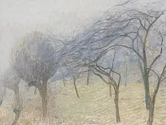 Max Clarenbach, Bäume im Nebel, 1909, Oil on canvas
