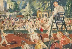 Max Clarenbach, Rochusclub, 1929, Oil on canvas, laminated on panel