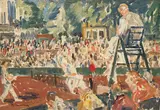 Max Clarenbach, Rochusclub, 1929, Oil on canvas, laminated on panel