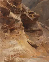 Edward Theodore Compton, Felsenstudie, Wohl um 1870, Oil on canvas