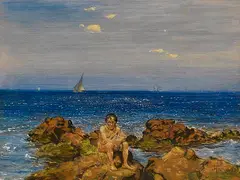 Der Meermann by Hans Thoma, 1889, Oil on panel, sold Dec 2024