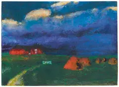 Emil Nolde, Landschaft mit Seebüllhof, 1930, Oil on canvas