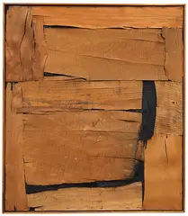 Alberto Burri, Legno P 1, 1958, Oil, Wood veneer and glue on canvas