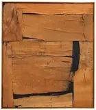 Alberto Burri, Legno P 1, 1958, Oil, Wood veneer and glue on canvas
