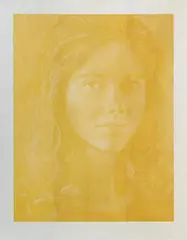 Franz Gertsch, Dominique, 1988/2000, Woodcut in colors