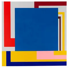 Peter Halley, Station, 1992, Acrylic, fluorescent acrylic and Roll-A-Tex on ...
