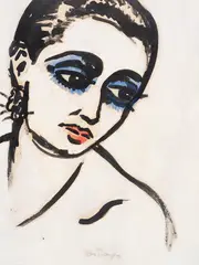 Kees van Dongen, Tête de femme, 1922, Watercolor on paper, laid on a firm backing paper