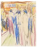 Straßenszene (Berlin) by Ernst Ludwig Kirchner, Um 1914, Color chalksColored chalk and pencil, sold Jun 2024