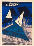 Rapperswil by Ernst Ludwig Kirchner, 1933, Woodcut in colors, sold Jun 2024