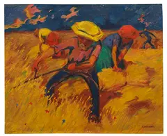 Ernst Sagewka, Schnitter, 1923, Oil on canvas