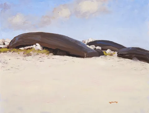 Cecil Galbally, CURRACH, CONNEMARA, oil on board