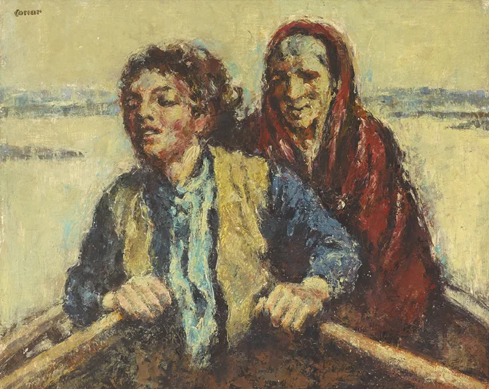 PULLING FOR SHORE by William Conor, oil on canvas, sold Sep 2014