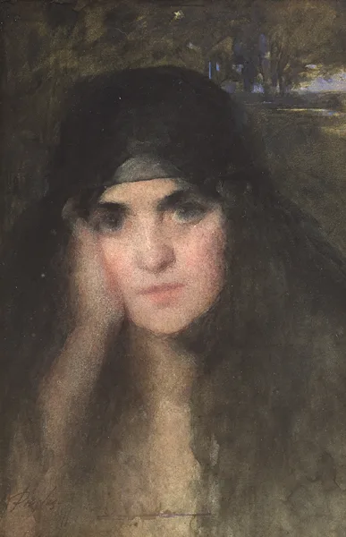 Jessie Ogsten Douglas, A BROKEN SONG, c. 1906, watercolour