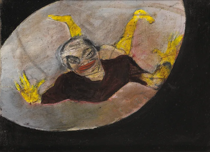 ACROBAT FIGURE by Anne Yeats, oil on canvas, sold Sep 2014