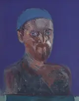 Brian Bourke, SELF PORTRAIT WITH BLUE HAT and ARCHIVE MATERIAL