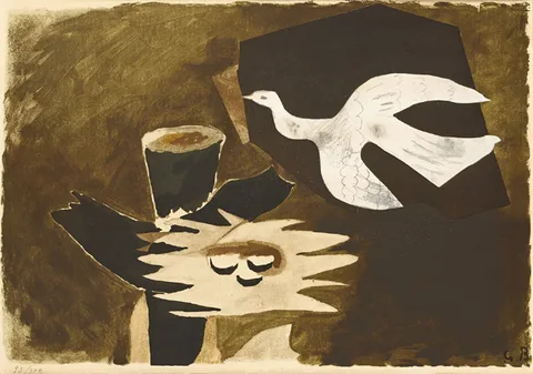 George Braque, L'OISEAU ET SON NID, lithograph in colour on vellum; (no. 93 from an edition of 300)