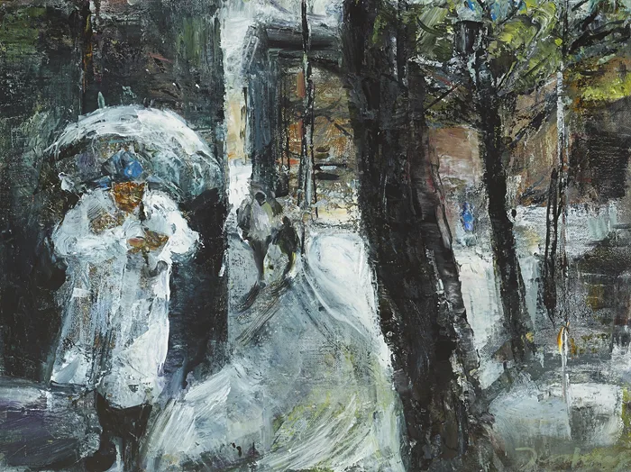 WET SUMMER by Donald Teskey, 1993, oil on paper, sold Sep 2014