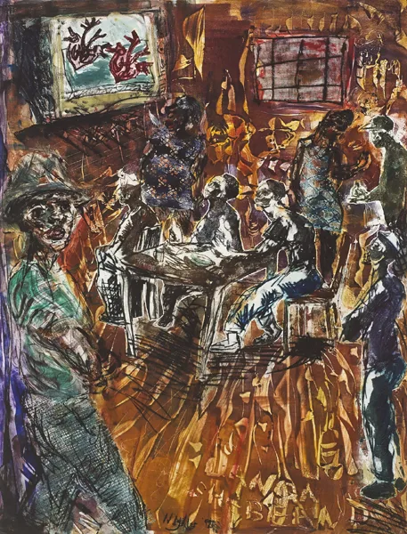 SHEBEEN II: BOXING HEARTS by Nick Miller, 1992, monotype, offered Sep 2014