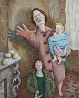 Rita Duffy, INTERIOR WITH FAMILY