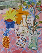 Elizabeth Cope, CAT WITH FLOWERS AND PINEAPPLE