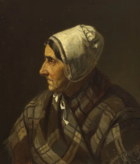 Augustus Nicholas Burke, HEAD OF OLD WOMAN, oil on canvas