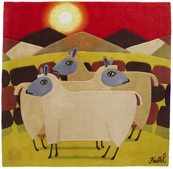 SHEEP by Graham Knuttel, 2006, 100% wool wall hanging by The Dixon Carpet Company (formerly VSoske Joyce Ltd), sold Sep 2014
