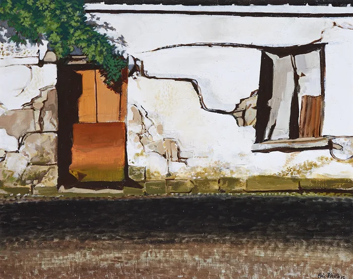 DERELICT COTTAGE by Eric Patton, oil on canvas, sold Sep 2014