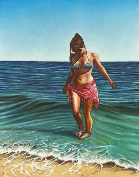 WATCHING THE RIPPLES by Mark (Rasher) Kavanagh, 2004, oil on canvas, offered Sep 2014