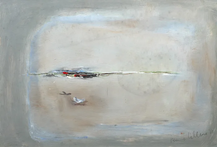 SHORELINE by Patrick Collins, 1965, oil on board, offered May 2013
