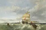 Edwin Hayes, SAILING SHIP APPROACHING HOWTH HARBOUR WITH IRELAND'S EYE IN THE BACKGROUND