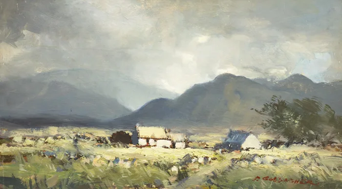 Paul Gallagher, GATHERING STORM", IN THE KERRY MOUNTAINS NEAR SNEEM, 1969", oil on board
