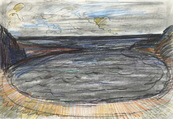 OPEN BAY by Peter Collis, coloured pencil and pastel on paper, sold May 2013