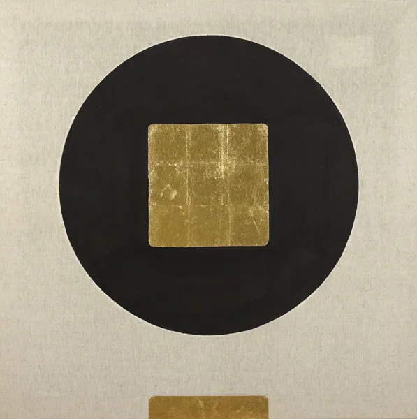 GOLD PAINTING 0514 by Patrick Scott, acrylic and tempera with gold leaf on unprimed canvas, sold Oct 2012