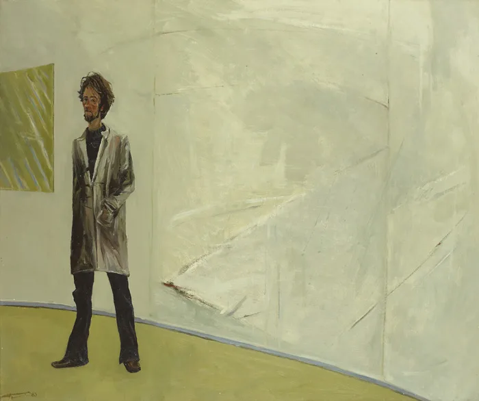 THE ARTIST IN HIS STUDIO by Pat Harris, 1983, oil on canvas, sold Oct 2012