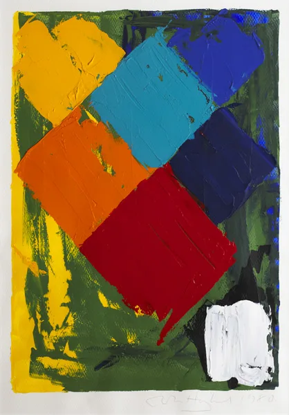 UNTITLED by John Hoyland, 1980, acrylic on paper, sold Oct 2012