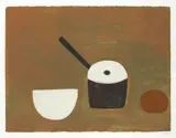 William Scott, WHITE BOWL, BLACK PAN ON BROWN