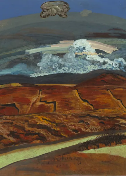 CANAL ON BOG, GALWAY by Brian Bourke, 1977, oil on board, offered Oct 2012