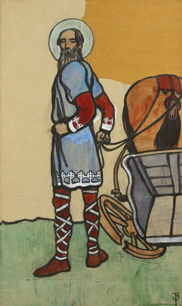 SAINT JARLETH by Jack Butler Yeats, c.1903, gouache on card, offered Oct 2012
