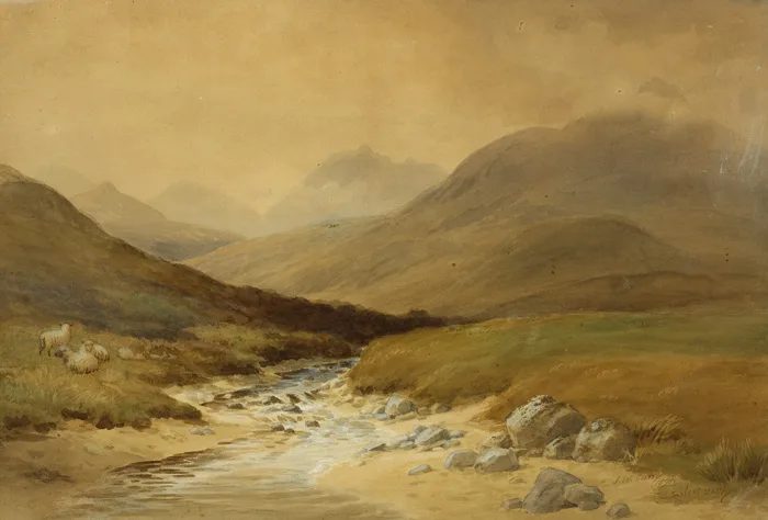 SILENT VALLEY, COUNTY DOWN by Joseph William Carey, 1898, watercolour, offered Oct 2012