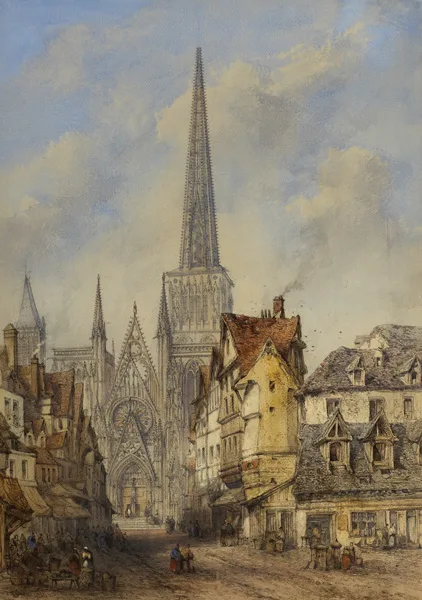Thomas Colman Dibdin, CONTINENTAL TOWN SCENE, 1875, watercolour