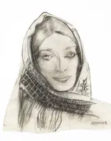 Seán Keating, WORKING STUDY FOR AN ARAN WOMAN WITH HEADSCARF, c. mid-1960s