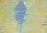 Maurice MacGonigal, BLUE BOAT, BLUE SAIL, ROUNDSTONE, CONNEMARA