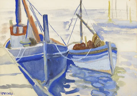 Lillias Mitchell, THE QUAYSIDE, HOWTH, 1940, gouache