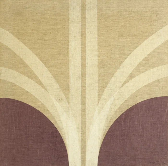FOUNT by Patrick Scott, 1974, silkscreen print on canvas; (no. 10 from an edition of 25), sold Oct 2012