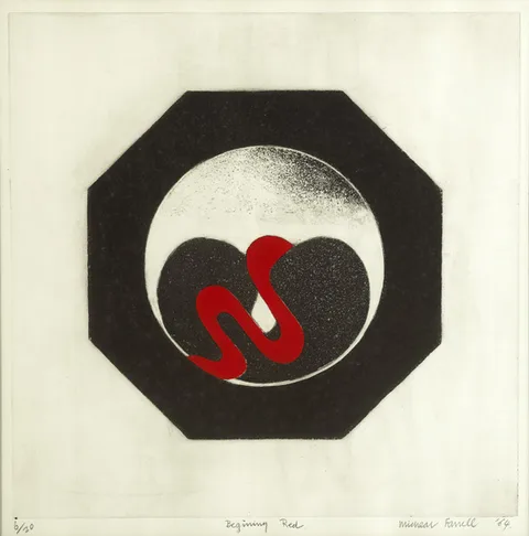 BEGINNING RED by Micheal Farrell, 1964, etching; (no. 6 from an edition of 20), offered Oct 2012