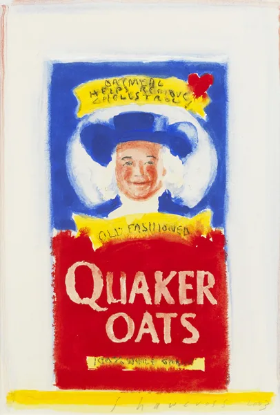 QUAKER OATS by Neil Shawcross, 2003, watercolour with gouache over pencil on card, sold Oct 2012